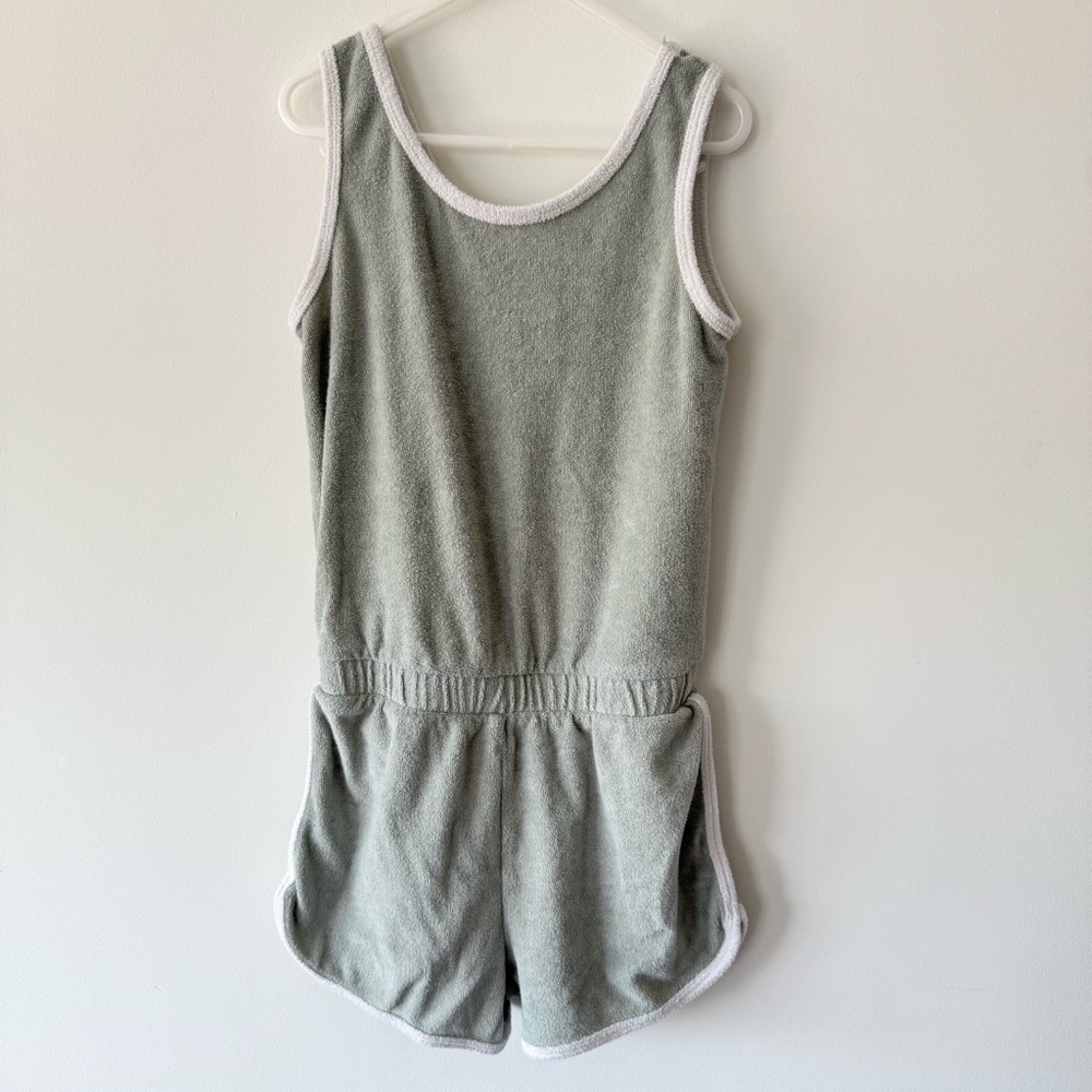 Cat & Jack One Piece Green Terry Romper Girls Medium